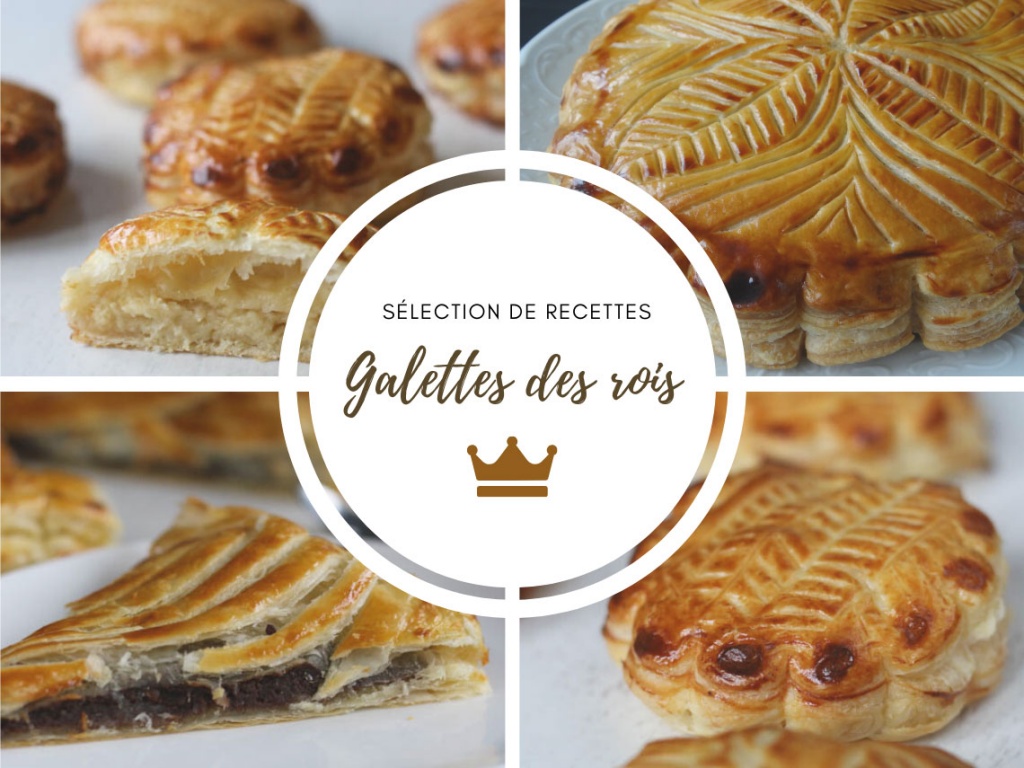 Galette des rois 2025 dorée à la frangipane, décorée et accompagnée de sa couronne en papier